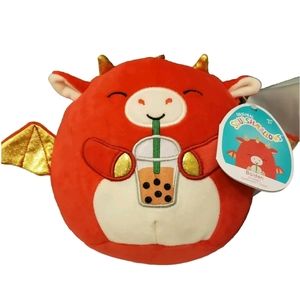 Baiden the Dragon Squishmallow 7.5" with Boba Rare NWT Red